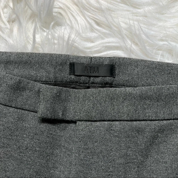 NWOT ATM Slim Cropped Cuffed Ponte Pants Charcoal Grey Business Casual Women’s 2 - Picture 7 of 12
